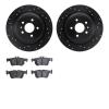 8302-54220 Drilled/Slotted Brake Rotors with 3000-Series Ceramic Brake Pads Kit [Black], 2013-2020 Ford/Lincoln/Mercury/Mazda, P - image 1