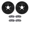 8302-54231 Drilled/Slotted Brake Rotors with 3000-Series Ceramic Brake Pads Kit [Black], 2015-2021 Ford/Lincoln/Mercury/Mazda, P - image 1