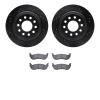 8302-55005 Drilled/Slotted Brake Rotors with 3000-Series Ceramic Brake Pads Kit [Black], 2003-2011 Ford/Lincoln/Mercury/Mazda, P - image 1