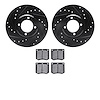 8302-56004 Drilled/Slotted Brake Rotors with 3000-Series Ceramic Brake Pads Kit [Black], 1970-1986 Multiple Makes/Models, Positi - image 1