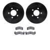 8302-56016 Drilled/Slotted Brake Rotors with 3000-Series Ceramic Brake Pads Kit [Black], 1991-1994 Ford/Lincoln/Mercury/Mazda, P - image 1