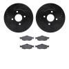 8302-56019 Drilled/Slotted Brake Rotors with 3000-Series Ceramic Brake Pads Kit [Black], 1995-2002 Ford/Lincoln/Mercury/Mazda, P - image 1