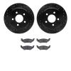 8302-56022 Drilled/Slotted Brake Rotors with 3000-Series Ceramic Brake Pads Kit [Black], 1991-1995 Ford/Lincoln/Mercury/Mazda, P - image 1