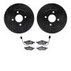 8302-56029 Drilled/Slotted Brake Rotors with 3000-Series Ceramic Brake Pads Kit [Black], 1998-2002 Ford/Lincoln/Mercury/Mazda, P - image 1