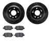 8302-58020 Drilled/Slotted Brake Rotors with 3000-Series Ceramic Brake Pads Kit [Black], 2005-2012 Acura/Honda, Position: Rear - image 1
