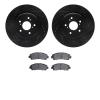 8302-58025 Drilled/Slotted Brake Rotors with 3000-Series Ceramic Brake Pads Kit [Black], 2015-2020 Acura/Honda, Position: Front - image 1