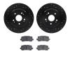 8302-58029 Drilled/Slotted Brake Rotors with 3000-Series Ceramic Brake Pads Kit [Black], 2015-2020 Acura/Honda, Position: Rear - image 1