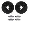 8302-58032 Drilled/Slotted Brake Rotors with 3000-Series Ceramic Brake Pads Kit [Black], 2014-2016 Acura/Honda, Position: Front - image 1