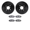 8302-59026 Drilled/Slotted Brake Rotors with 3000-Series Ceramic Brake Pads Kit [Black], 1988-1991 Acura/Honda, Position: Front - image 1