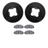 8302-59035 Drilled/Slotted Brake Rotors with 3000-Series Ceramic Brake Pads Kit [Black], 1991-1997 Acura/Honda, Position: Front - image 1