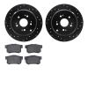 8302-59041 Drilled/Slotted Brake Rotors with 3000-Series Ceramic Brake Pads Kit [Black], 2007-2012 Acura/Honda, Position: Rear - image 1
