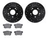8302-59050 Drilled/Slotted Brake Rotors with 3000-Series Ceramic Brake Pads Kit [Black], 2011-2015 Acura/Honda, Position: Rear - image 1