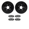 8302-59064 Drilled/Slotted Brake Rotors with 3000-Series Ceramic Brake Pads Kit [Black], 2003-2017 Acura/Honda, Position: Front - image 1