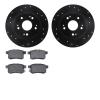 8302-59082 Drilled/Slotted Brake Rotors with 3000-Series Ceramic Brake Pads Kit [Black], 2008-2017 Acura/Honda, Position: Rear - image 1