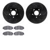 8302-59083 Drilled/Slotted Brake Rotors with 3000-Series Ceramic Brake Pads Kit [Black], 1999-2014 Acura/Honda, Position: Front - image 1