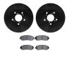 8302-59084 Drilled/Slotted Brake Rotors with 3000-Series Ceramic Brake Pads Kit [Black], 2005-2010 Acura/Honda, Position: Front - image 1