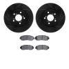 8302-59086 Drilled/Slotted Brake Rotors with 3000-Series Ceramic Brake Pads Kit [Black], 2011-2014 Acura/Honda, Position: Front - image 1