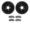 8302-59093 Drilled/Slotted Brake Rotors with 3000-Series Ceramic Brake Pads Kit [Black], 2009-2014 Acura/Honda, Position: Front - image 1