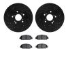 8302-59097 Drilled/Slotted Brake Rotors with 3000-Series Ceramic Brake Pads Kit [Black], Fits Select Acura/Honda, Position: Fron - image 1