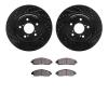8302-59101 Drilled/Slotted Brake Rotors with 3000-Series Ceramic Brake Pads Kit [Black], Fits Select Acura/Honda, Position: Fron - image 1