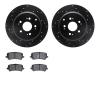 8302-59102 Drilled/Slotted Brake Rotors with 3000-Series Ceramic Brake Pads Kit [Black], 2007-2017 Acura/Honda, Position: Rear - image 1