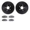 8302-59106 Drilled/Slotted Brake Rotors with 3000-Series Ceramic Brake Pads Kit [Black], 2016-2017 Acura/Honda, Position: Front - image 1