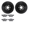8302-59110 Drilled/Slotted Brake Rotors with 3000-Series Ceramic Brake Pads Kit [Black], 2019-2019 Acura/Honda, Position: Rear - image 1