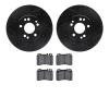 8302-63010 Drilled/Slotted Brake Rotors with 3000-Series Ceramic Brake Pads Kit [Black], 1990-1998 Mercedes-Benz, Position: Fron - image 1
