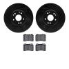 8302-63011 Drilled/Slotted Brake Rotors with 3000-Series Ceramic Brake Pads Kit [Black], 1994-2002 Mercedes-Benz, Position: Fron - image 1