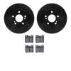 8302-63041 Drilled/Slotted Brake Rotors with 3000-Series Ceramic Brake Pads Kit [Black], 1992-1994 Mercedes-Benz, Position: Rear - image 1