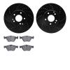 8302-63066 Drilled/Slotted Brake Rotors with 3000-Series Ceramic Brake Pads Kit [Black], 1996-2008 Multiple Makes/Models, Positi - image 1