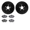 8302-63139 Drilled/Slotted Brake Rotors with 3000-Series Ceramic Brake Pads Kit [Black], 2014-2020 Multiple Makes/Models, Positi - image 1