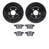 8302-63141 Drilled/Slotted Brake Rotors with 3000-Series Ceramic Brake Pads Kit [Black], Fits Select Mercedes-Benz, Position: Re - image 1