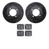 8302-65001 Drilled/Slotted Brake Rotors with 3000-Series Ceramic Brake Pads Kit [Black], 1981-1987 GM, Position: Front - image 1