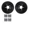 8302-65012 Drilled/Slotted Brake Rotors with 3000-Series Ceramic Brake Pads Kit [Black], 1997-2008 GM, Position: Rear - image 1