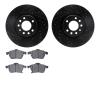 8302-65014 Drilled/Slotted Brake Rotors with 3000-Series Ceramic Brake Pads Kit [Black], 1999-2010 GM, Position: Front - image 1