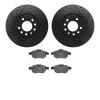 8302-65017 Drilled/Slotted Brake Rotors with 3000-Series Ceramic Brake Pads Kit [Black], 2003-2011 GM, Position: Front - image 1