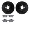 8302-65024 Drilled/Slotted Brake Rotors with 3000-Series Ceramic Brake Pads Kit [Black], 2004-2008 GM, Position: Front - image 1