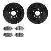8302-65026 Drilled/Slotted Brake Rotors with 3000-Series Ceramic Brake Pads Kit [Black], Fits Select GM, Position: Rear - image 1
