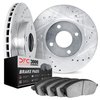 8302-67004 Drilled/Slotted Brake Rotors with 3000-Series Ceramic Brake Pads Kit [Black], 2011-2013 Renault, Position: Front - image 2