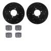 8302-67008 Drilled/Slotted Brake Rotors with 3000-Series Ceramic Brake Pads Kit [Black], 1980-1983 Infiniti/Nissan, Position: Fr - image 1