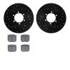8302-67009 Drilled/Slotted Brake Rotors with 3000-Series Ceramic Brake Pads Kit [Black], 1978-1982 Infiniti/Nissan, Position: Fr - image 1