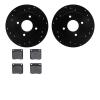 8302-67014 Drilled/Slotted Brake Rotors with 3000-Series Ceramic Brake Pads Kit [Black], 1979-1981 Infiniti/Nissan, Position: Re - image 1