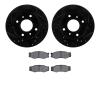 8302-67019 Drilled/Slotted Brake Rotors with 3000-Series Ceramic Brake Pads Kit [Black], 1985-1989 Infiniti/Nissan, Position: Fr - image 1