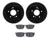 8302-67033 Drilled/Slotted Brake Rotors with 3000-Series Ceramic Brake Pads Kit [Black], 1994-1998 Infiniti/Nissan, Position: Re - image 1