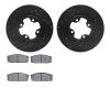 8302-67038 Drilled/Slotted Brake Rotors with 3000-Series Ceramic Brake Pads Kit [Black], 1981-1988 Infiniti/Nissan, Position: Fr - image 1