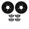 8302-67044 Drilled/Slotted Brake Rotors with 3000-Series Ceramic Brake Pads Kit [Black], 1989-1990 Infiniti/Nissan, Position: Re - image 1