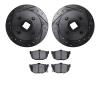 8302-67045 Drilled/Slotted Brake Rotors with 3000-Series Ceramic Brake Pads Kit [Black], 1988-1988 Infiniti/Nissan, Position: Re - image 1