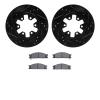 8302-67049 Drilled/Slotted Brake Rotors with 3000-Series Ceramic Brake Pads Kit [Black], 1985-2012 Infiniti/Nissan, Position: Fr - image 1