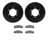 8302-67052 Drilled/Slotted Brake Rotors with 3000-Series Ceramic Brake Pads Kit [Black], 1998-2015 Infiniti/Nissan, Position: Fr - image 1